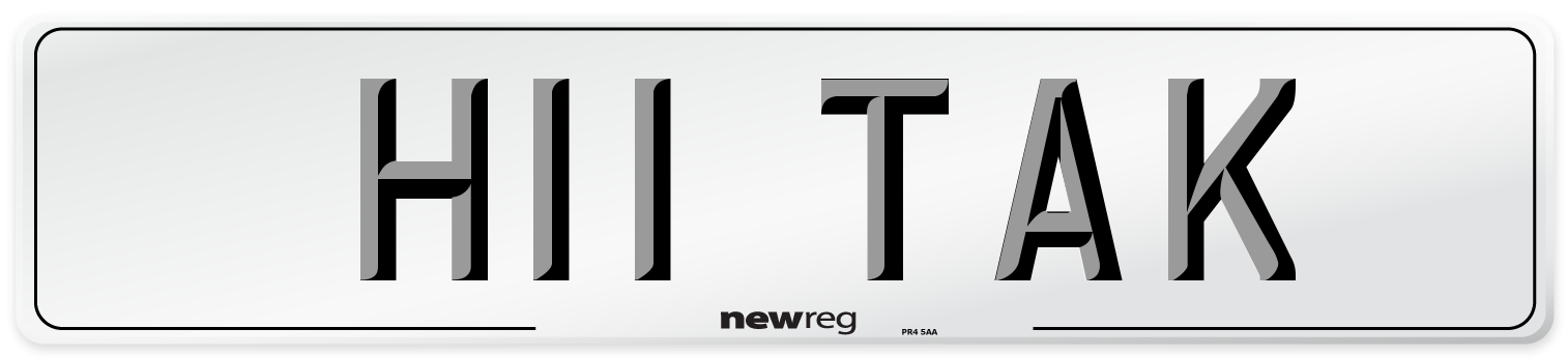 H11 TAK Number Plate from New Reg